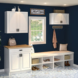 Project Source Cheyenne White 12-in W x 34.5-in H x 24.56-in D White 1-Drawer Base Ready To Assemble Cabinet (Raised Panel Square Style)