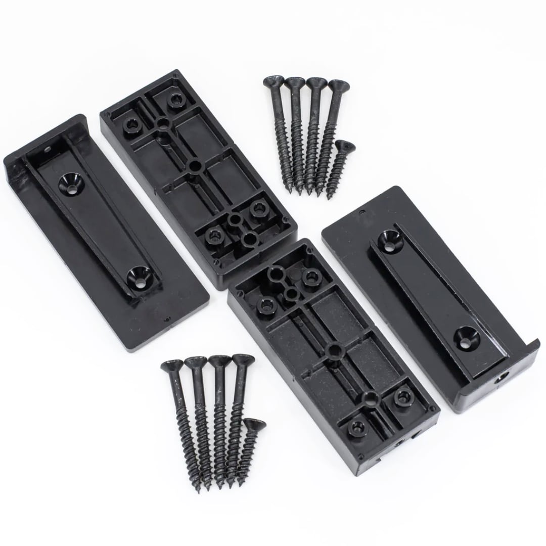 TITAN BUILDING PRODUCTS Black Plastic Post Connector for Decking and Porches, 3.4375-in x 0.75-in, Pack of 2 Connectors with Screws