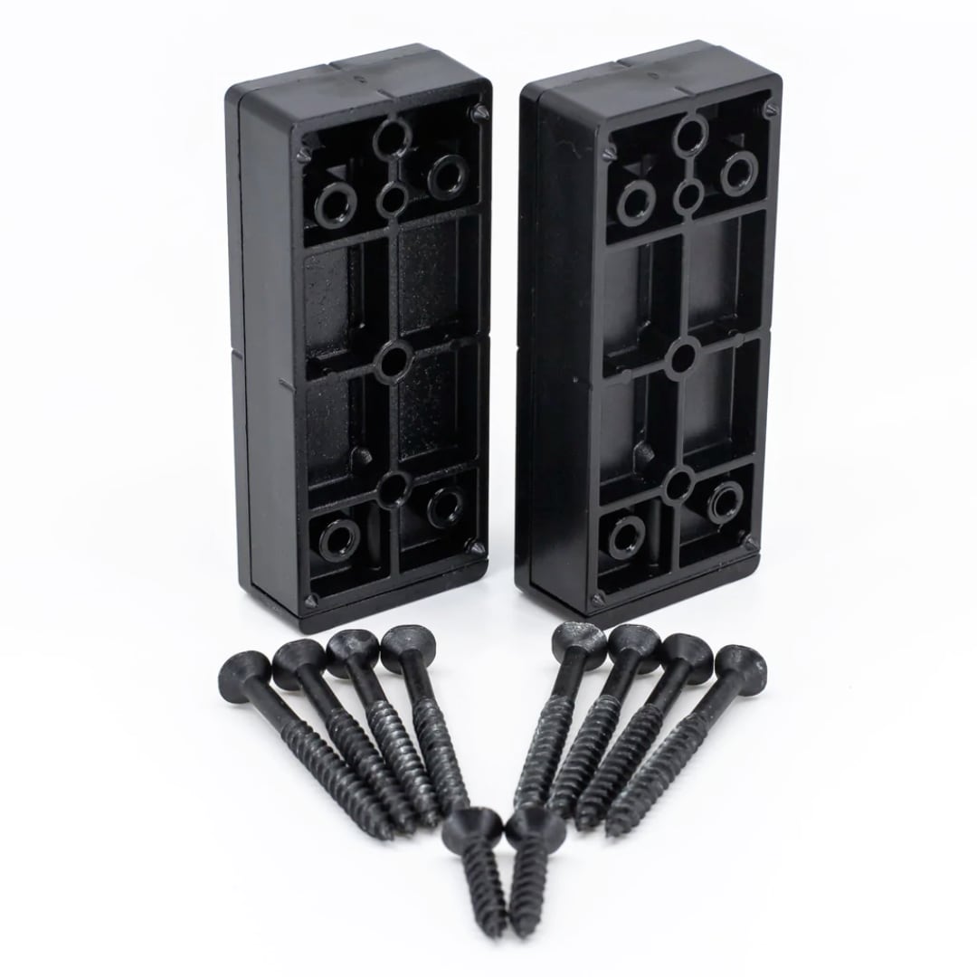 TITAN BUILDING PRODUCTS Black Plastic Post Connector for Decking and Porches, 3.4375-in x 0.75-in, Pack of 2 Connectors with Screws