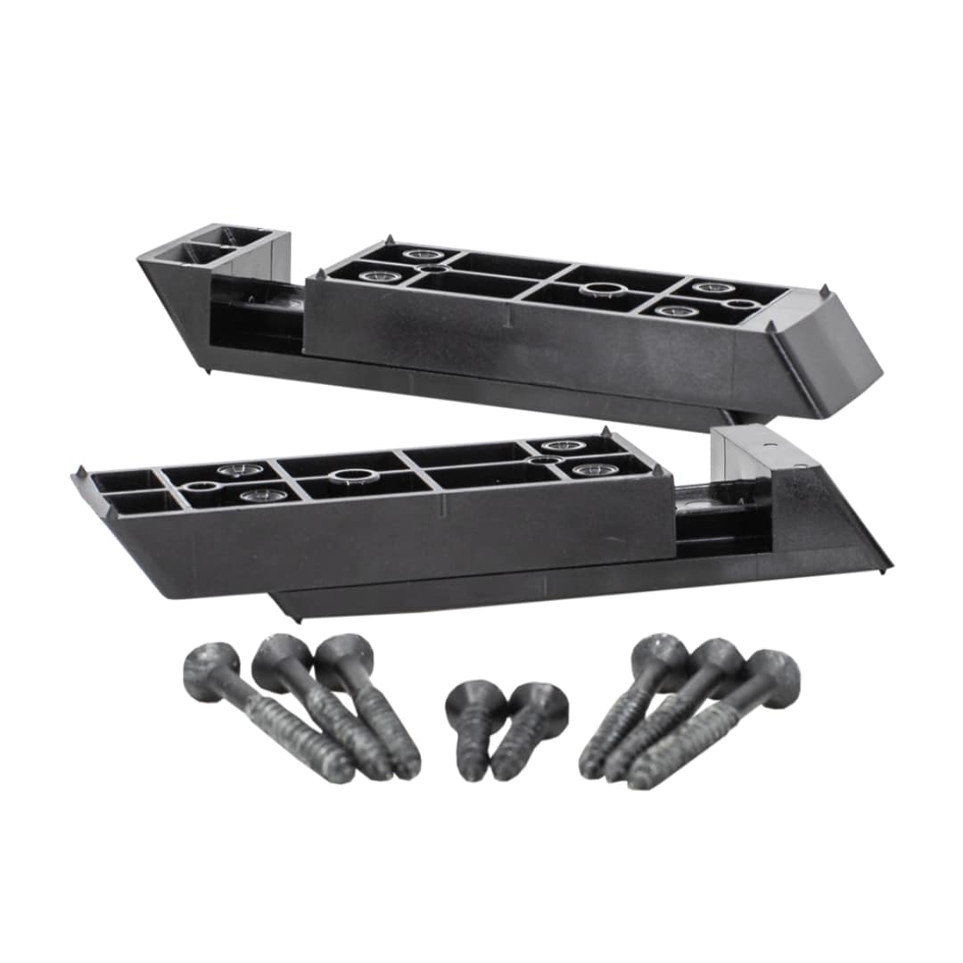 TITAN BUILDING PRODUCTS Black Plastic Post Connector for Decking and Porches - 3.875-in x 0.75-in - Angled Design for Stairs - Pack of 2 Connectors with Screws