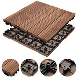Yaheetech 12x 12''Patio Pavers Decking Flooring Deck Tiles Interlocking Wood Patio Tiles Pack of 11 Tiles For Patio Garden Deck Poolside Indoor and Outdoor，Indoor and Outdoor