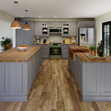 Hugo&Borg Beaumont 36-in W x 34.5-in H x 24-in D Slate Gray 3-Drawer Base Fully Assembled Cabinet