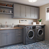 Hugo&Borg Beaumont 12-in W x 34.5-in H x 21-in D Slate Gray 1-Drawer Base Fully Assembled Cabinet (Recessed Panel Shaker Style)