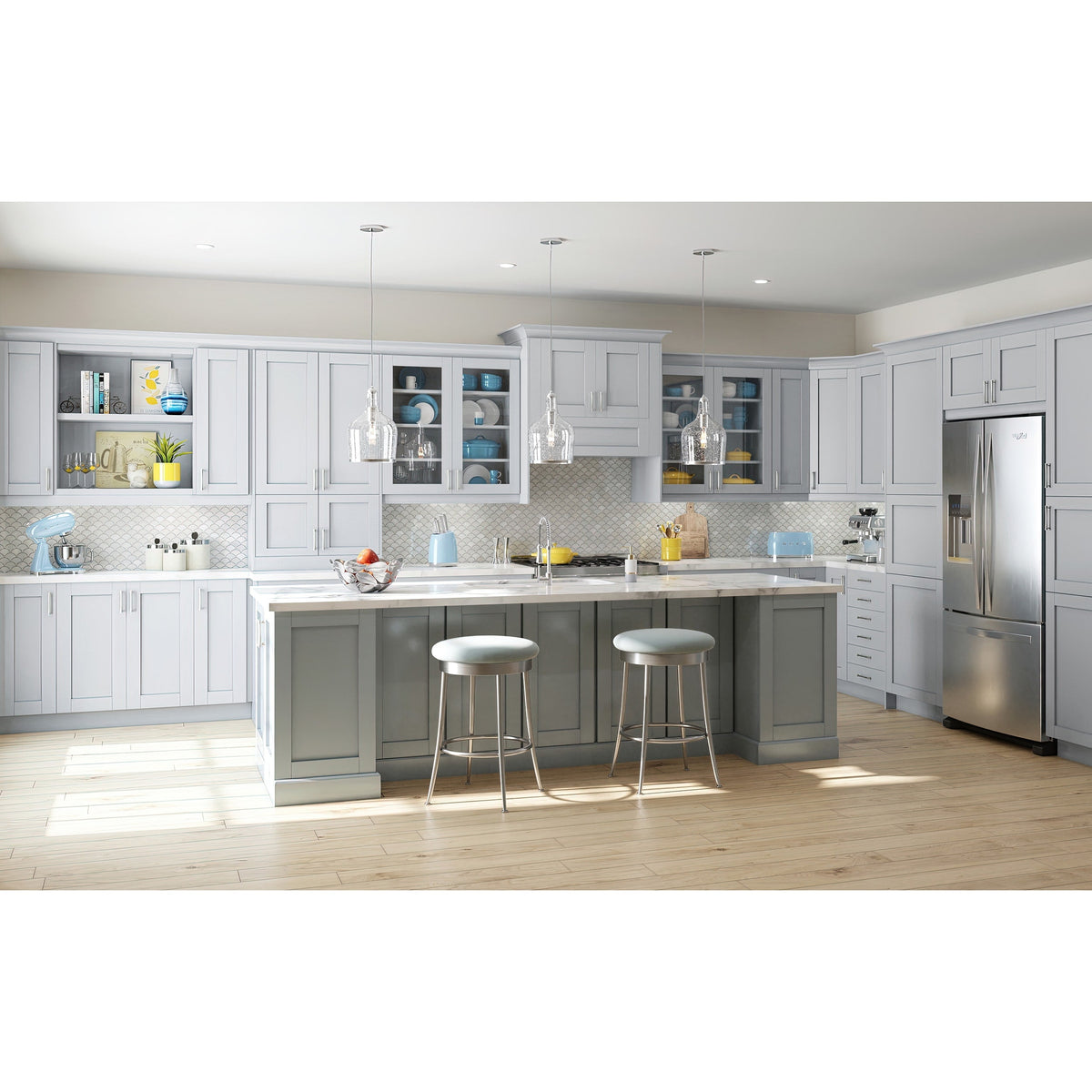 Hugo&Borg Charlesberg 24-in W x 34.5-in H x 25-in D Gray 2-Drawer Base Fully Assembled Cabinet