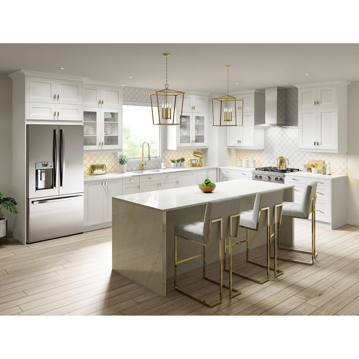 Hugo&Borg Jolie 18-in W x 34.5-in H x 14-in D Warm White 1-Drawer Base Fully Assembled Cabinet (Flat Panel Shaker Style)