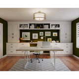 Hugo&Borg Jolie 33-in W x 34.5-in H x 24-in D Warm White 2-Drawer Base Fully Assembled Cabinet (Recessed Panel Style)