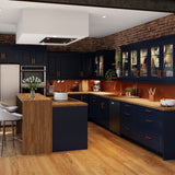 Hugo&Borg Lorette 24-in W x 34.5-in H x 24-in D Navy Blue 2-Drawers Base Fully Assembled Cabinet (Recessed Panel Shaker Style)