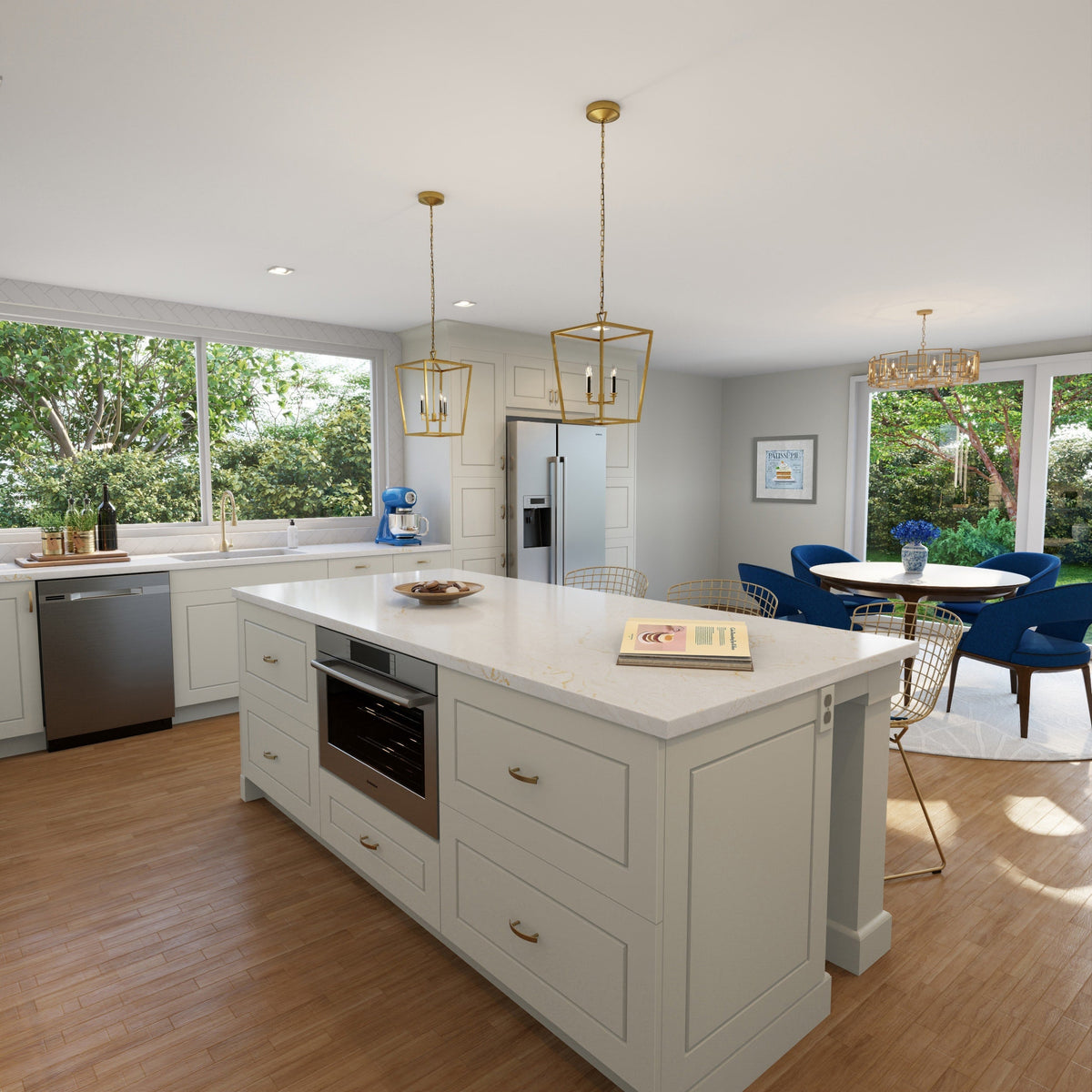 Hugo&Borg Riviera 24-in W x 34.5-in H x 24-in D Bright White 3-Drawer Base Fully Assembled Cabinet