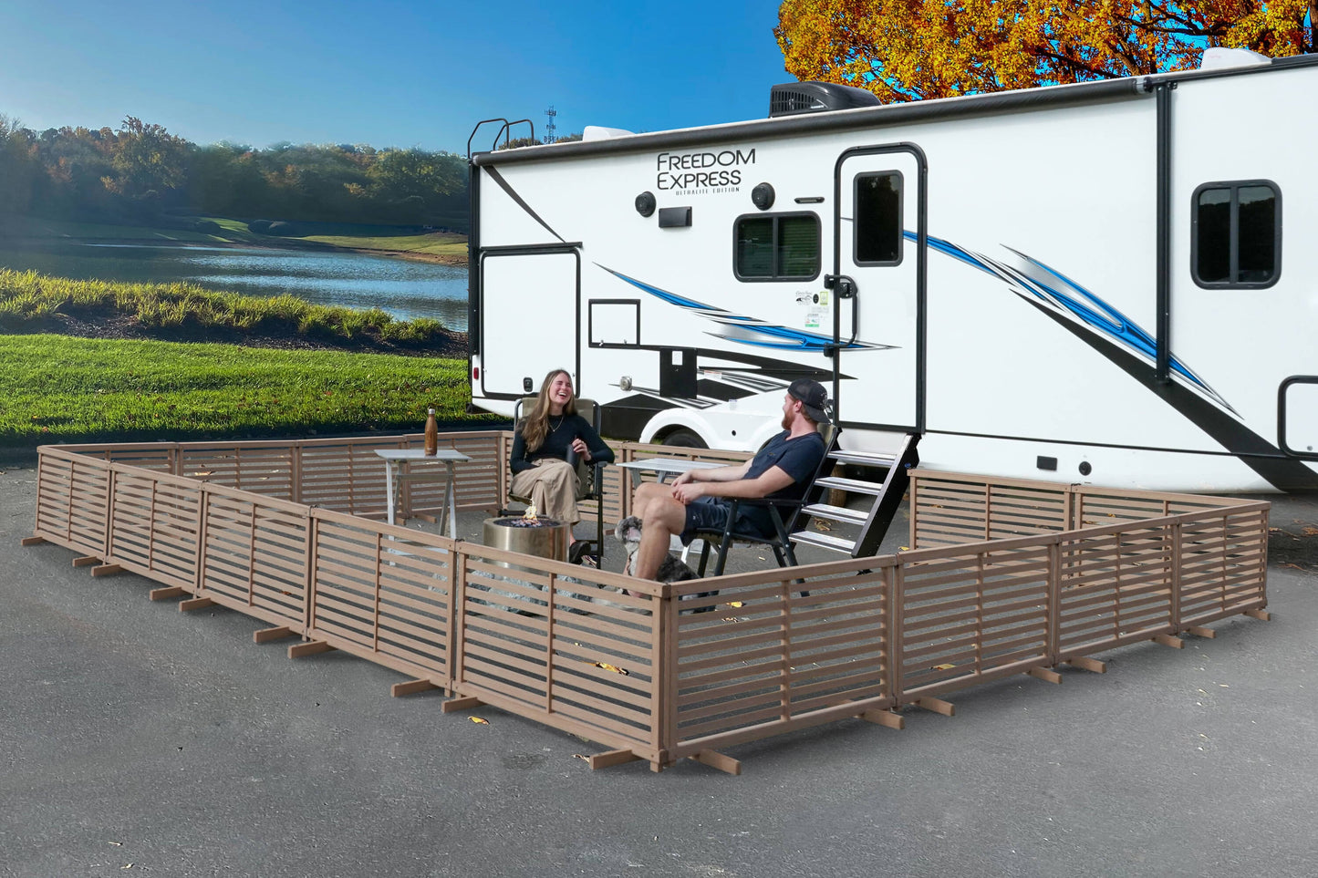 Zippity Outdoor Products WoodTek Vinyl Portable Puppy 2-ft H x 3.5-ft W Cedar Vinyl Flat-top Fence Panel (Unassembled)