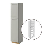 allen + roth Stonewall 18-in W x 84-in H x 24-in D Stone Pantry Fully Assembled Cabinet (Flat Panel Shaker Door Style)