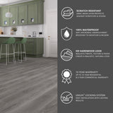 Lucida USA (Sample) MaxCore Pro Stormcloud Brown Wood Look 20-mil Waterproof Interlocking Luxury Vinyl Plank