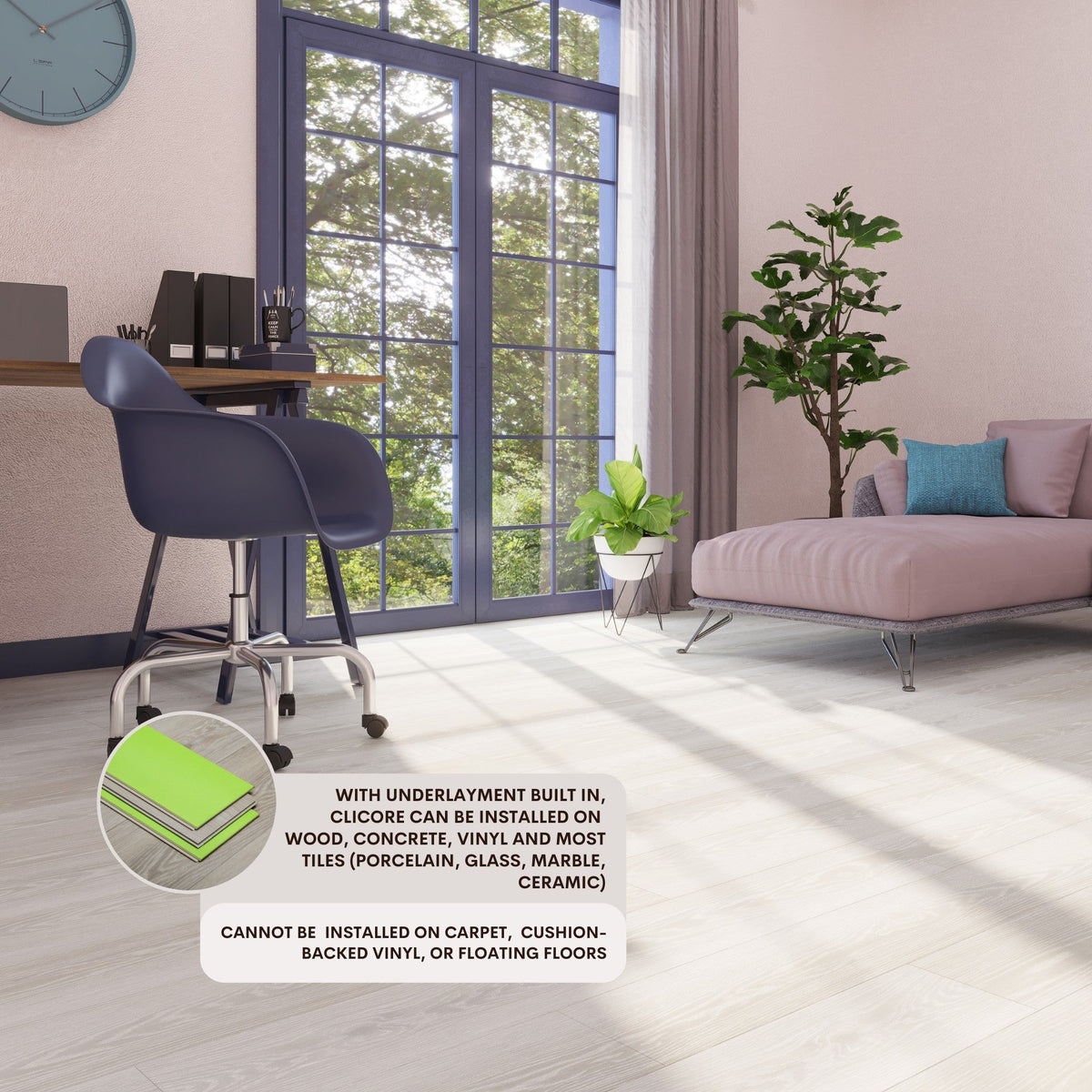 Lucida USA (Sample) MaxCore Pro Greige Gray Wood Look 20-mil Waterproof Interlocking Luxury Vinyl Plank