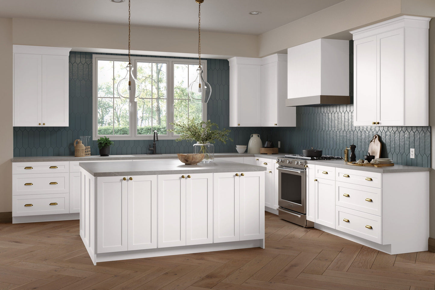 Diamond Express Jamestown 30-in W x 30-in H x 24-in D White Diagonal Corner Wall Fully Assembled Plywood Cabinet (Recessed Panel Shaker Style)