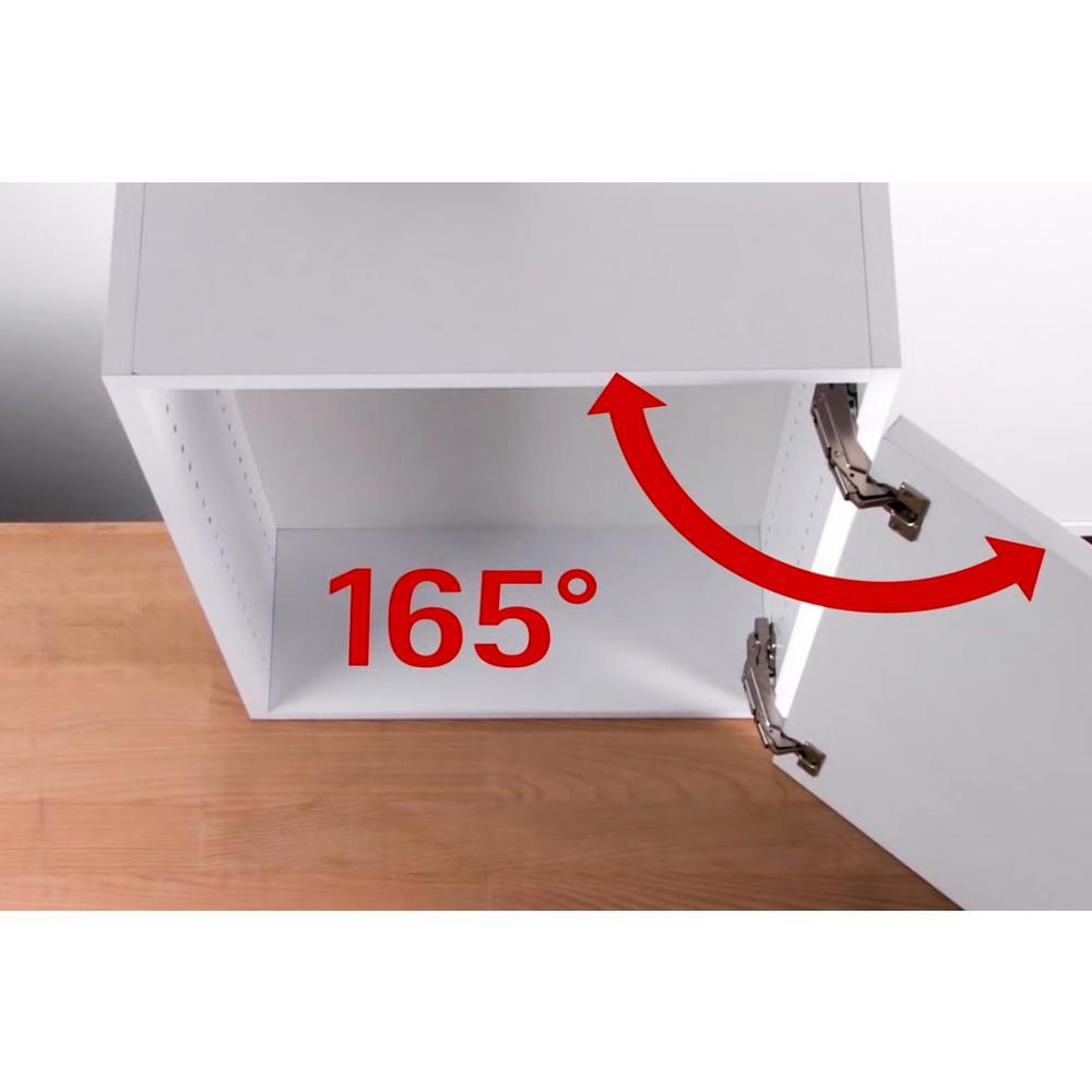 165-Degree 35 mm Full Overlay Frameless Cabinet Door Hinges with Installation Screws (5-Pairs) - Super Arbor
