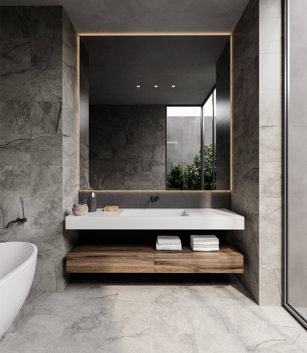 Satori Regent Argento 13-in x 13-in Matte Porcelain Stone Look Floor and Wall Tile (1.17-sq. ft/ Piece)