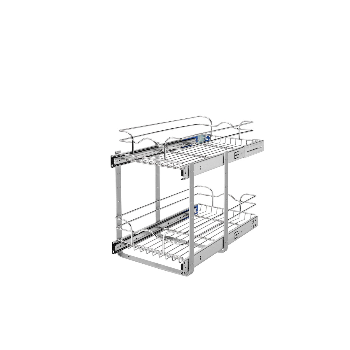Rev-A-Shelf 11.75-in W x 19-in H Two-Tier Pull-Out Chrome Metal Basket with Soft-Close Slides, 22-in D