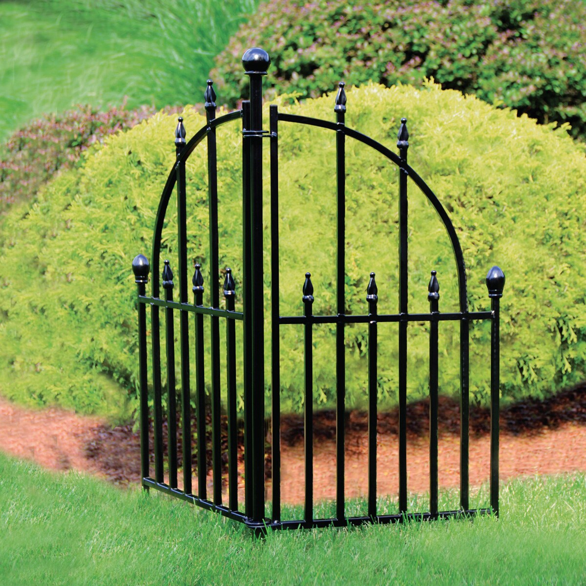 YARDLINK Black Steel Decorative Metal Decorative Fence Panel