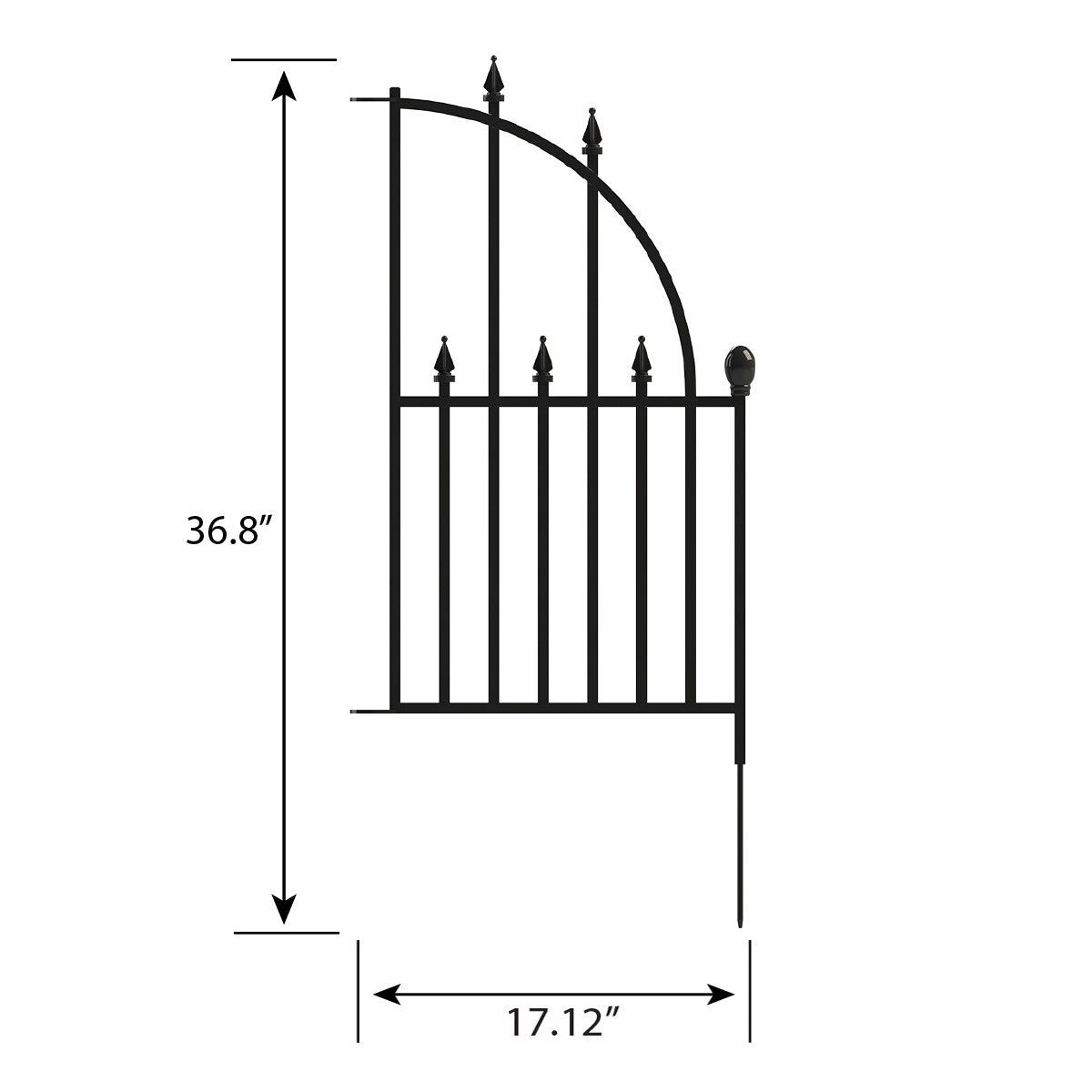 YARDLINK Black Steel Decorative Metal Decorative Fence Panel