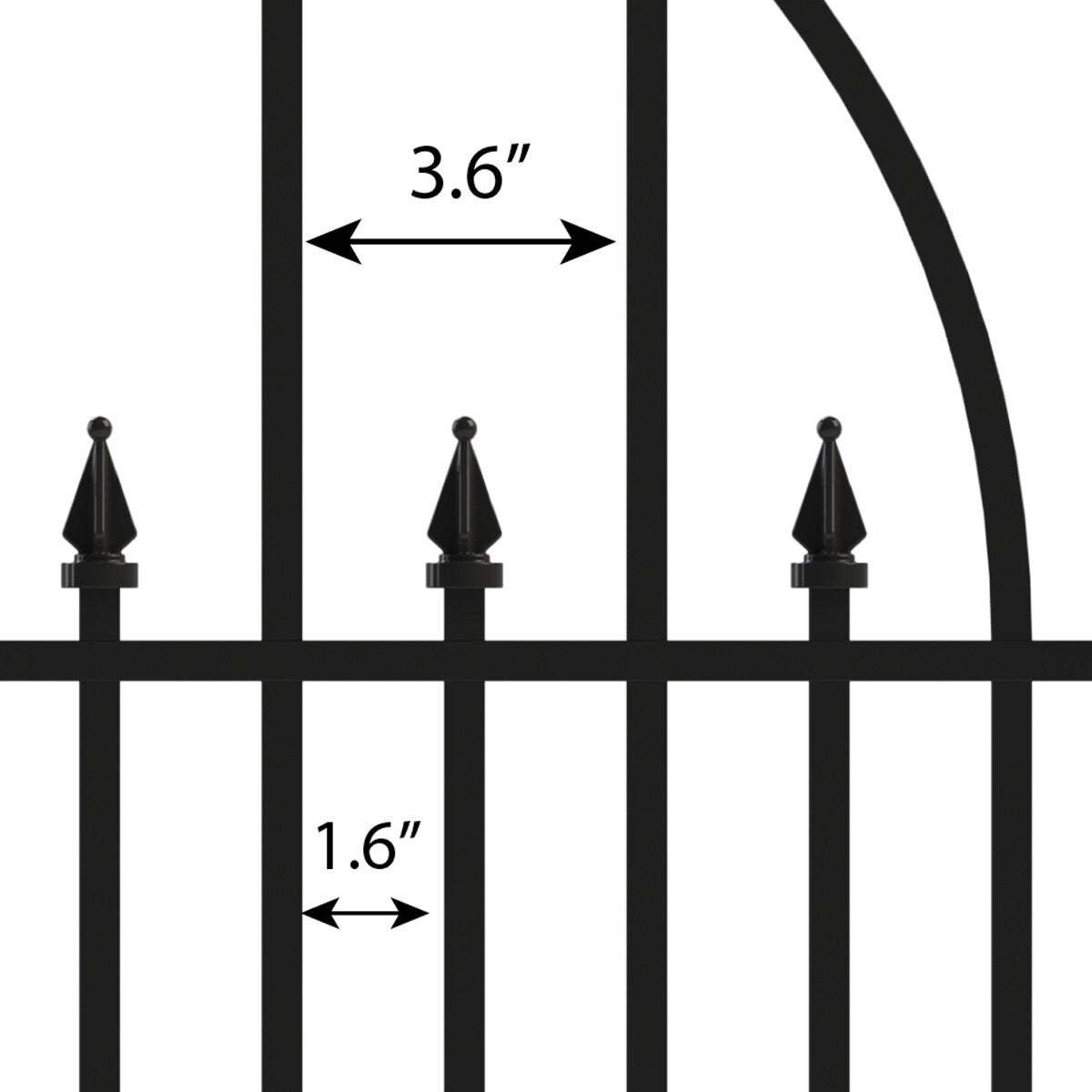 YARDLINK Black Steel Decorative Metal Decorative Fence Panel