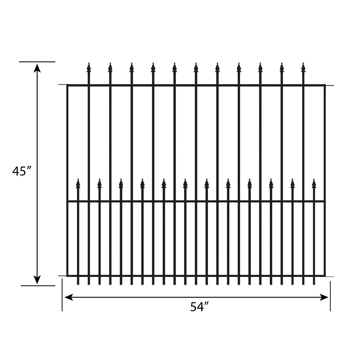 YARDLINK Empire 3-ft W Powder-coated Steel Pressed-point No Dig Decorative Fence Panel