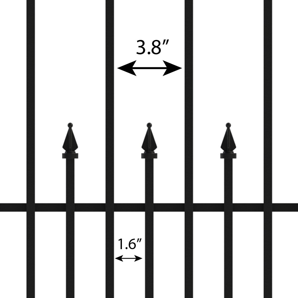 YARDLINK Empire 3-ft W Powder-coated Steel Pressed-point No Dig Decorative Fence Panel