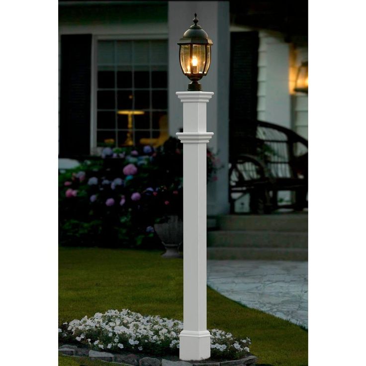 New England Arbors 5 in. x 72 in. Vinyl Portsmouth Lamp Post