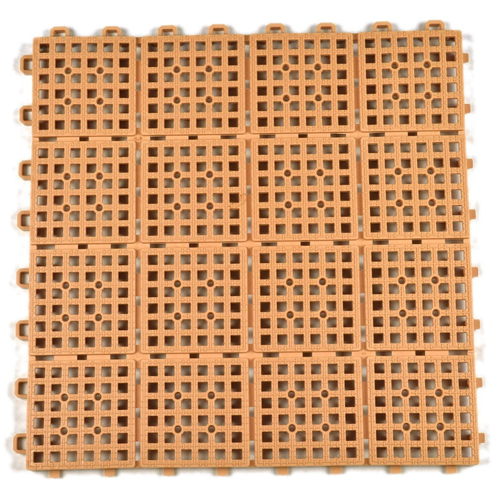 Greatmats Brown PVC Deck Tiles (25-Pack) - Waterproof, Slip Resistant, Easy DIY Installation