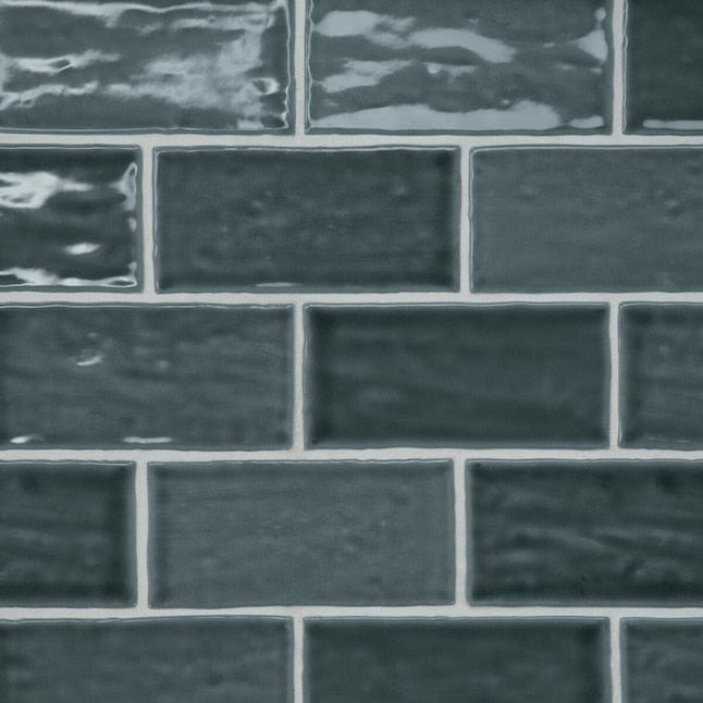 Bedrosians Marin Midnight Tide (Navy Blue) 3-in x 6-in Glossy Ceramic Subway Wall Tile (5.38-sq. ft/ Carton)