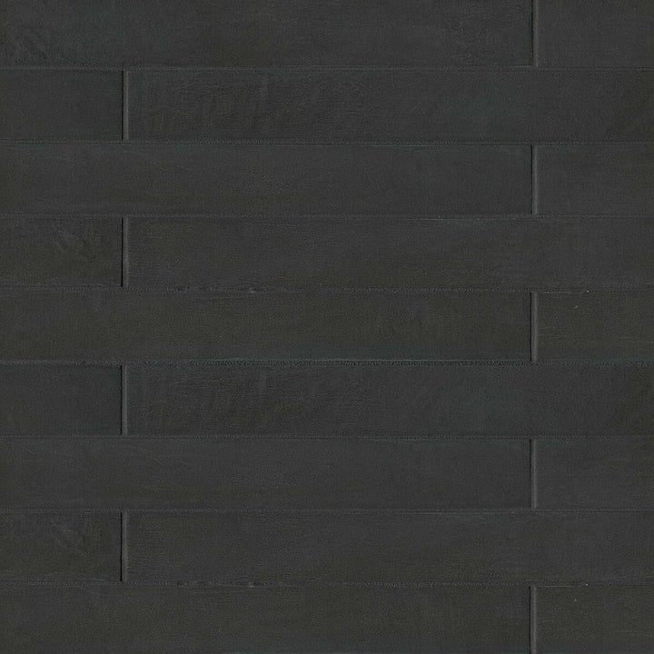 Bedrosians Allora Solid Black 3-in x 24-in Matte Porcelain Patterned Floor and Wall Tile (10.66-sq. ft/ Carton)