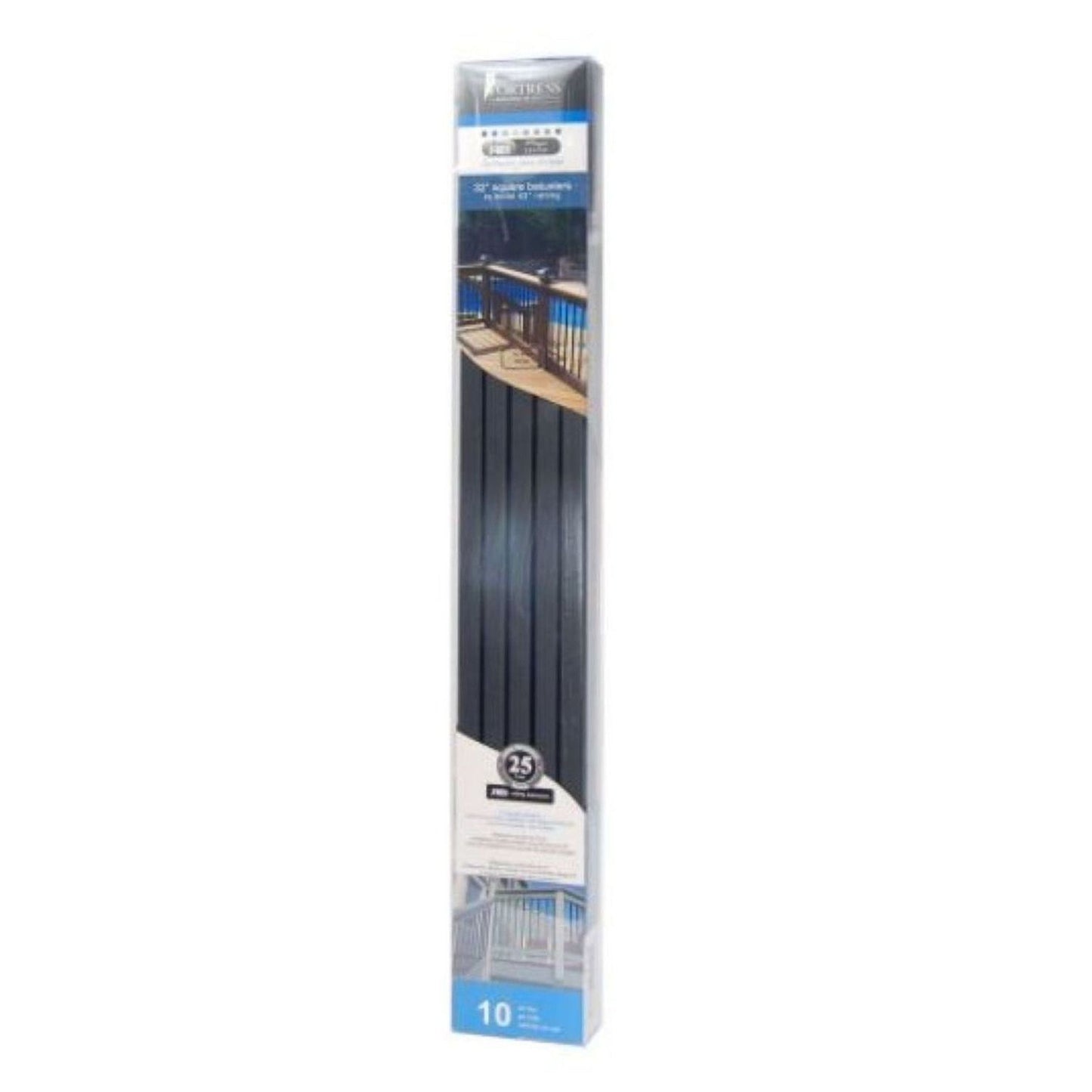 Fortress Building Products 3/4-in x 32-in Balusters Black Sand Metal Square Deck Baluster (10-Pack)