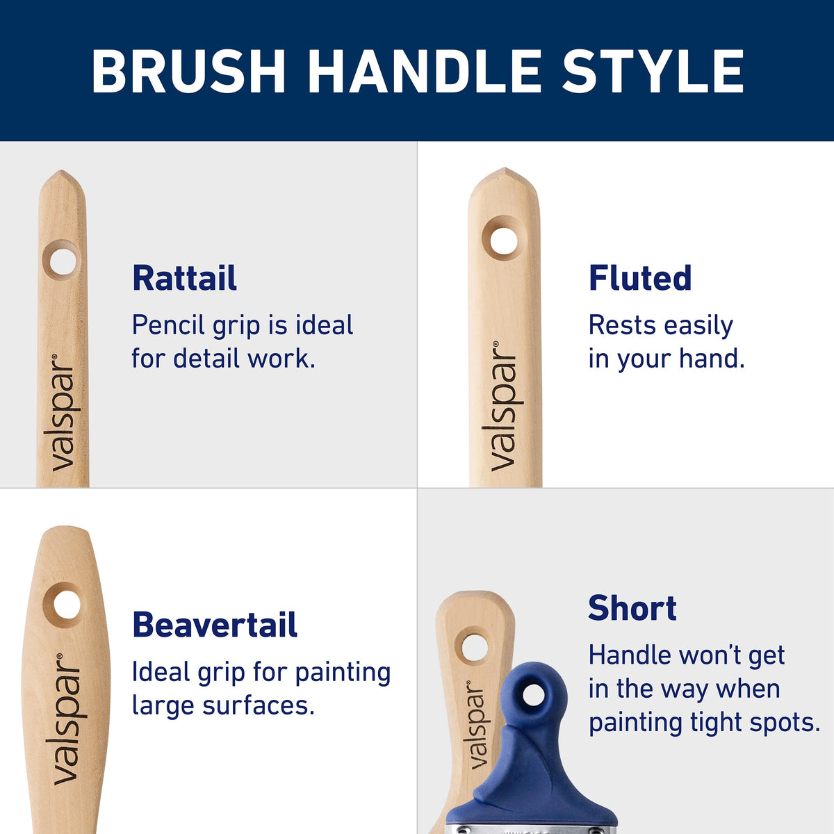 Valspar 3-Pack Polyester Flat and Angle 2-in Paint Brush Set