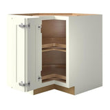 allen + roth Aveley 33-in W x 34.5-in H x 24-in D Linen Maple Lazy Susan Corner Base Semi-Custom Cabinet