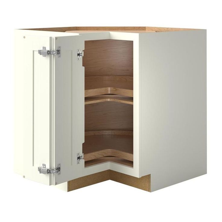 allen + roth Aveley 33-in W x 34.5-in H x 24-in D Linen Maple Lazy Susan Corner Base Semi-Custom Cabinet