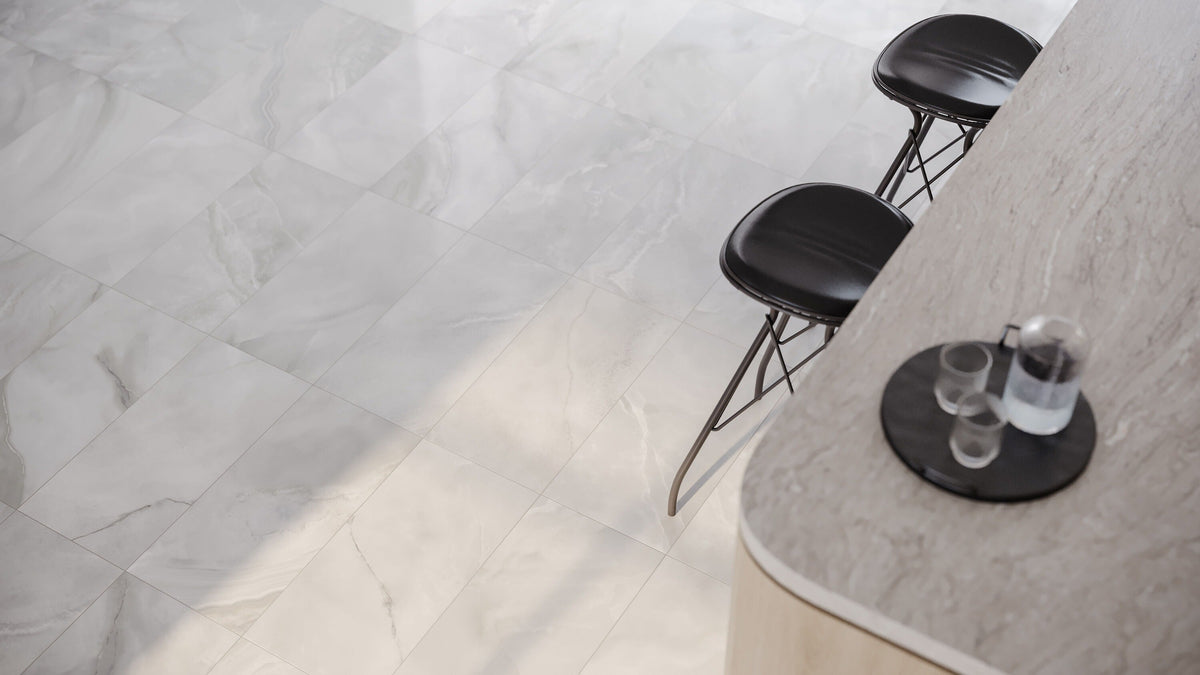 Satori Onyx Luna 12-in x 24-in Polished Porcelain Marble Look Floor and Wall Tile (1.94-sq. ft/ Piece)