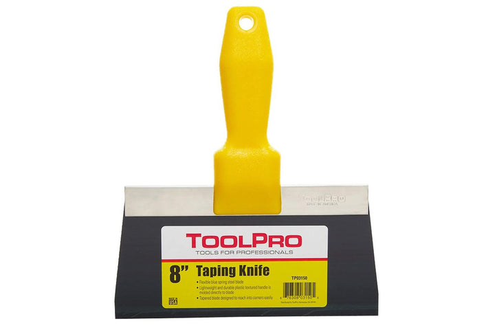 ToolPro 8 in. Taping Knife Blue Spring Steel 8-in x 8-in Stainless Steel Taping Knife