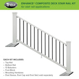 Trex Enhance 6-ft x 36-in Classic White Composite Deck Stair Rail Kit