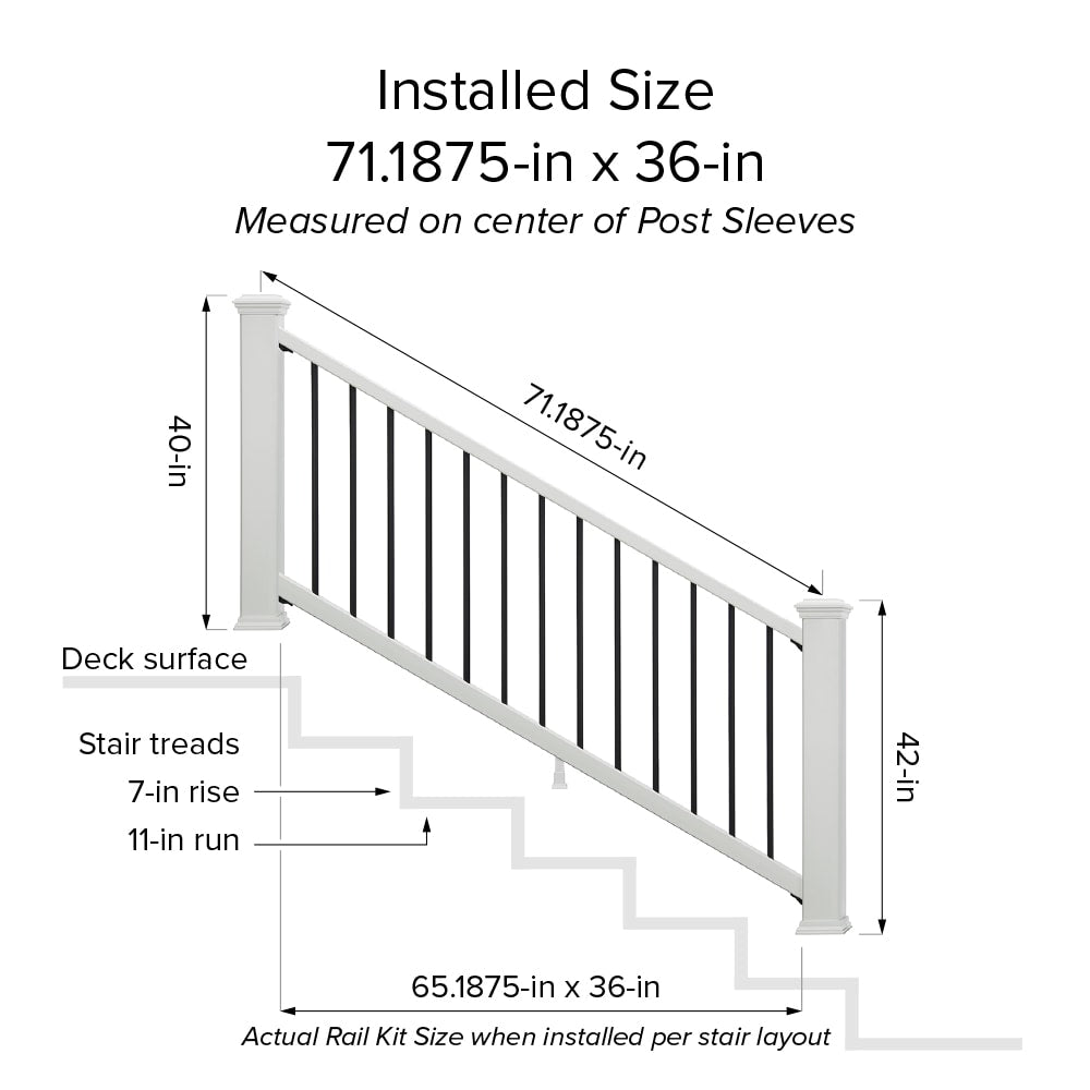 Trex Enhance 6-ft x 36-in Classic White Composite Deck Stair Rail Kit