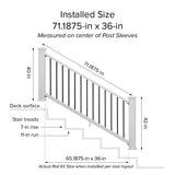 Trex Enhance 6-ft x 36-in Classic White Composite Deck Stair Rail Kit