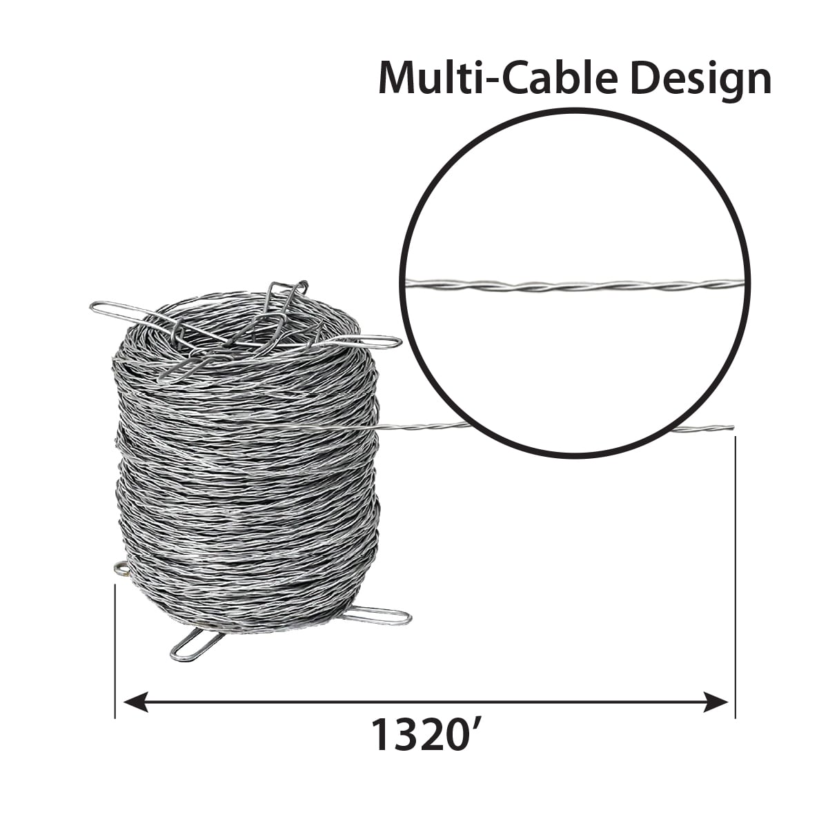 IRONRIDGE 1320-ft 12.5-Gauge Gray Galvanized Steel Barbless Wire Rolled Fencing