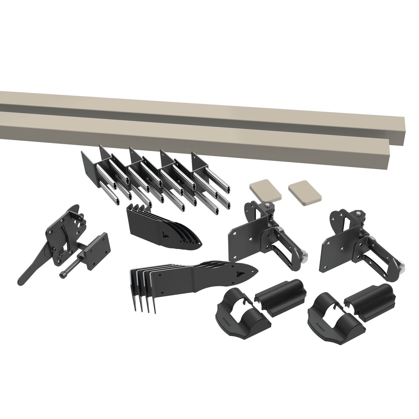 Freedom Brighton 4-ft H x 5-ft W Clay Vinyl Flat-top Fence Gate Kit (Unassembled)