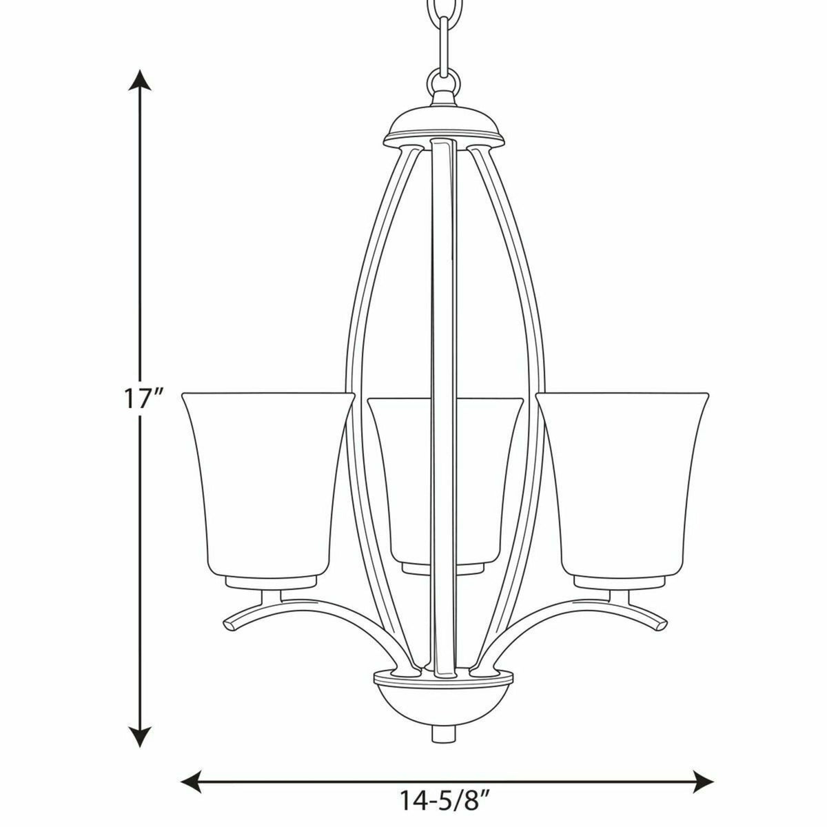 Progress Lighting Joy 3-Light Brushed Nickel Transitional Chandelier