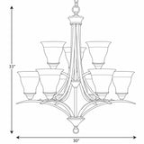 Progress Lighting Trinity 9-Light Brushed Nickel Transitional Chandelier