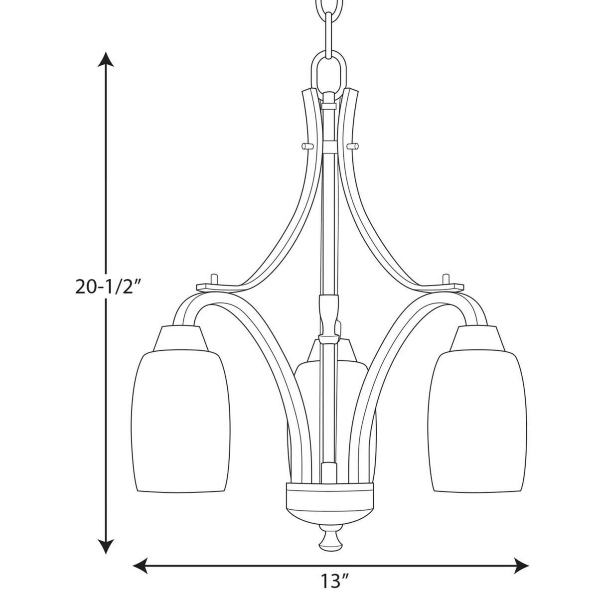 Progress Lighting Wisten 3-Light Brushed Nickel Transitional Chandelier