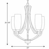 Progress Lighting Wisten 5-Light Brushed Nickel Transitional Chandelier