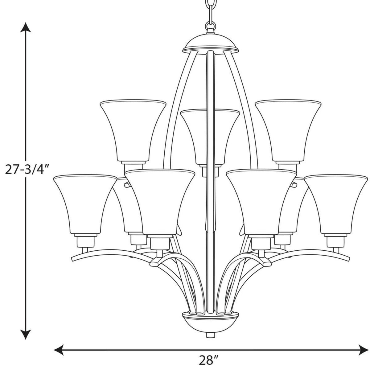 Progress Lighting Joy 9-Light Brushed Nickel Traditional Chandelier