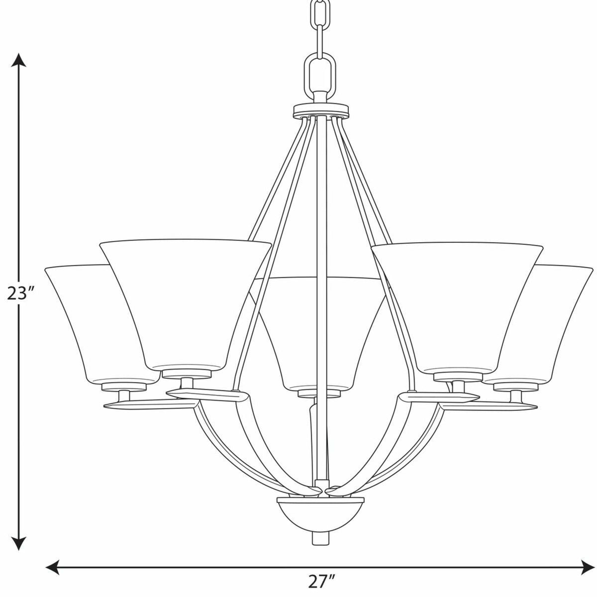 Progress Lighting Bravo 5-Light Antique Bronze Transitional Chandelier