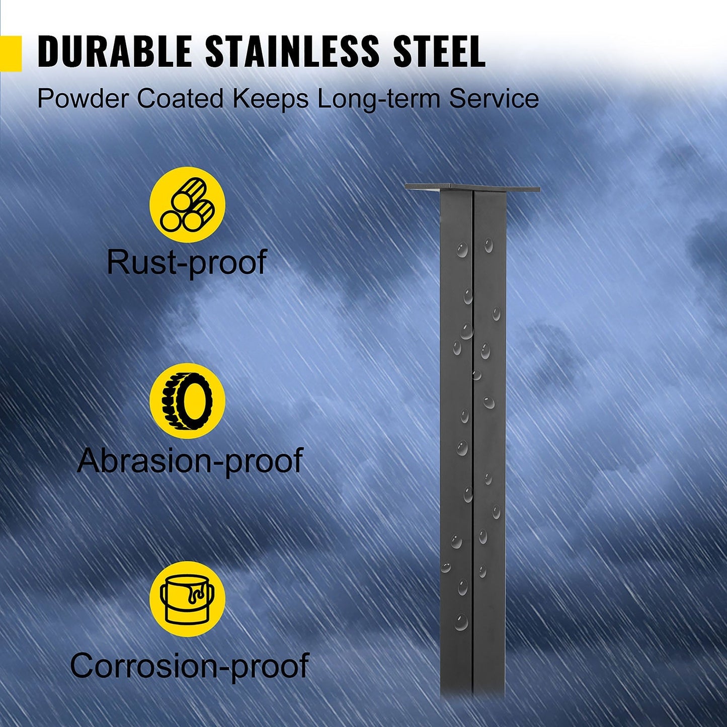 VEVOR railing post 3-ft x 1.5-in Stainless Steel Deck Stair Rail Kit