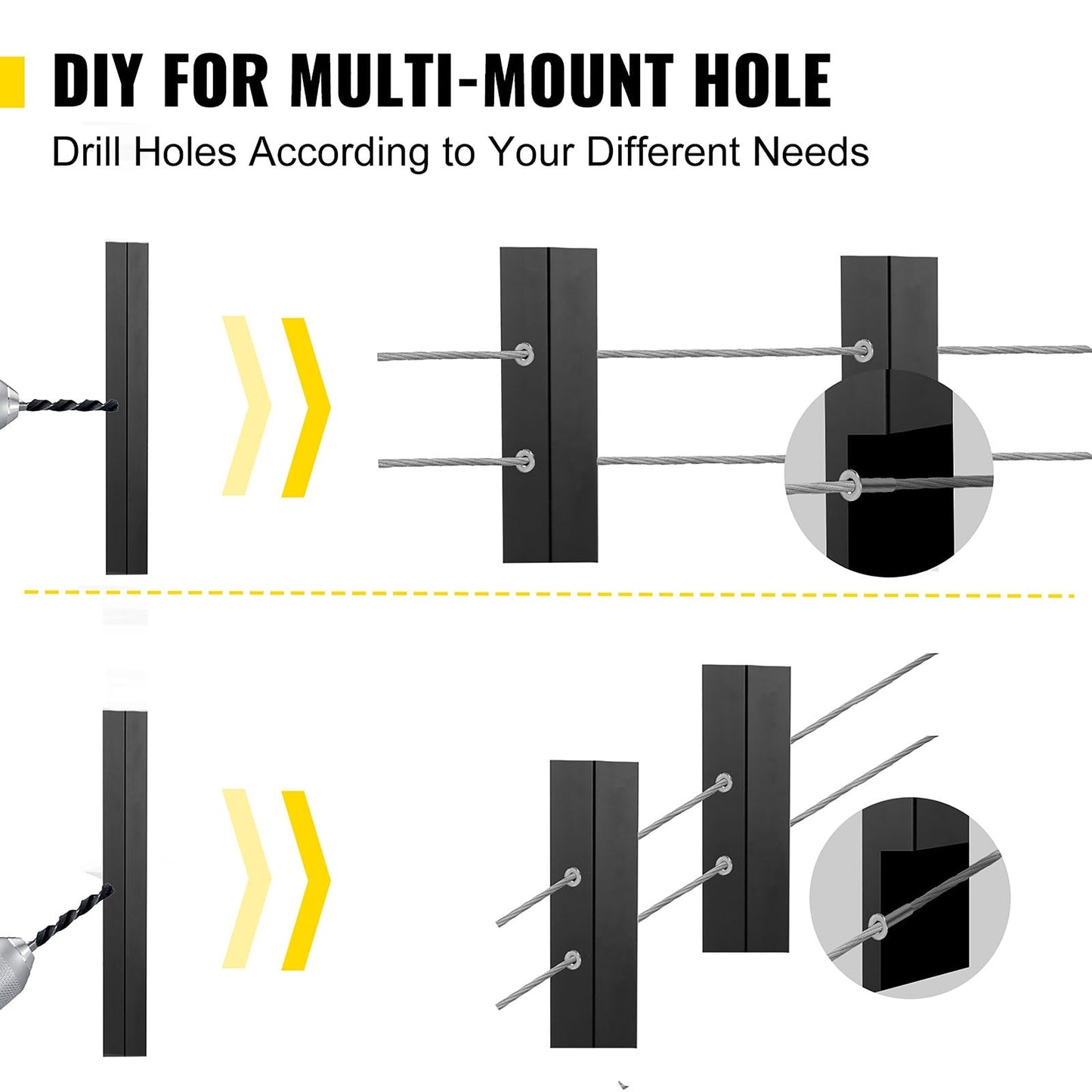 VEVOR railing post 3-ft x 1.5-in Stainless Steel Deck Stair Rail Kit