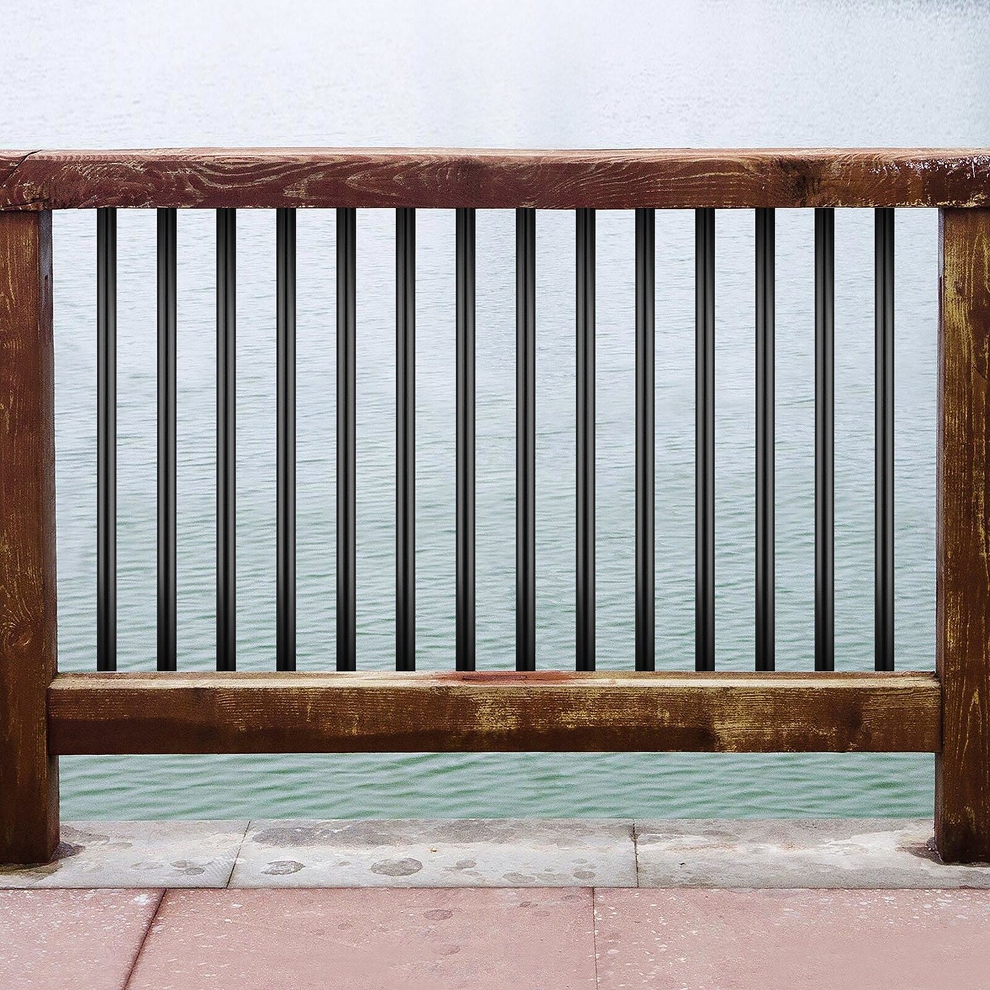 VEVOR 101 Pack Classic Composite Series 0.75-in x 0.05-in x 2-ft Black Aluminum Deck Post