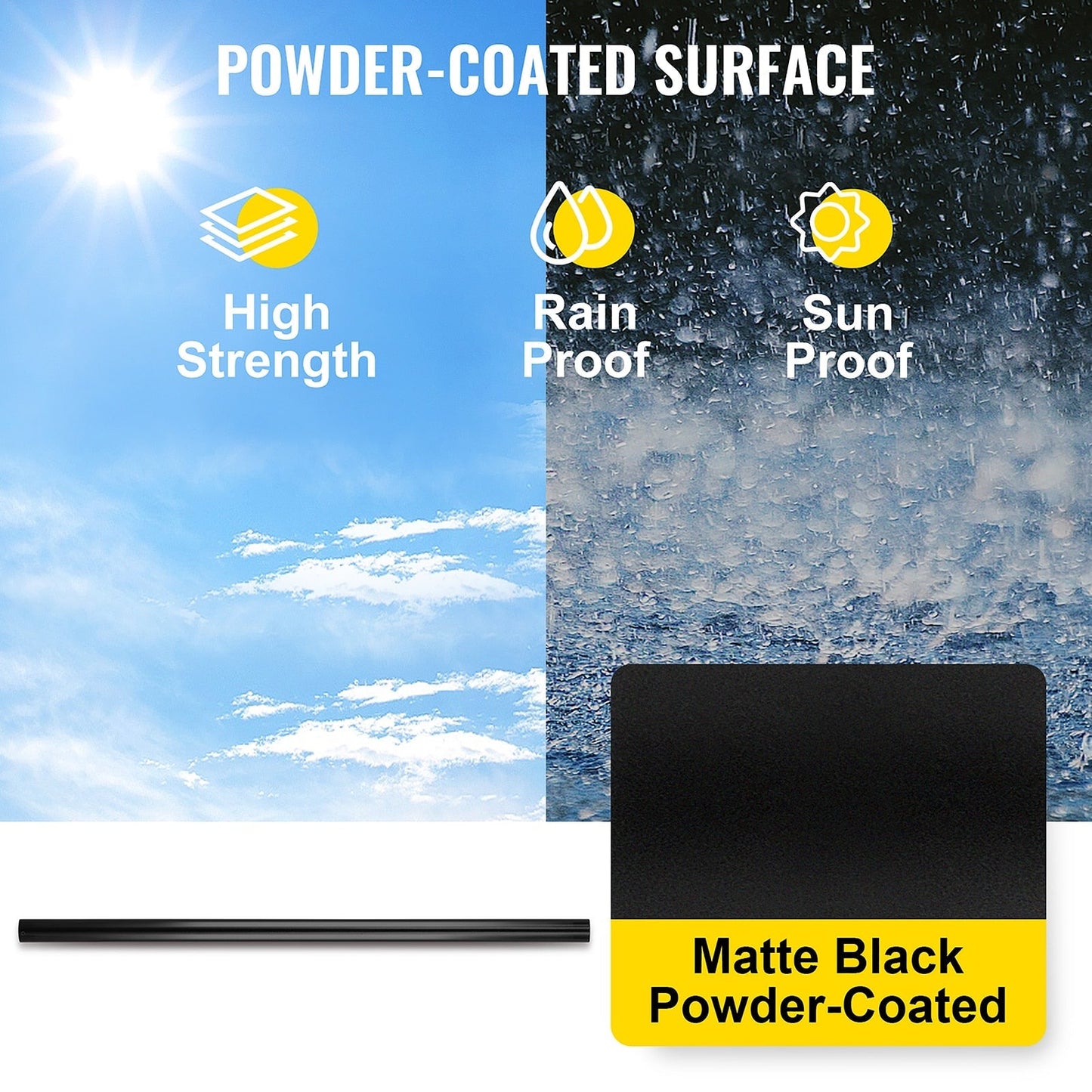 VEVOR 101 Pack Classic Composite Series 0.75-in x 0.05-in x 2-ft Black Aluminum Deck Post